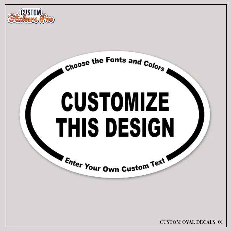 Custom Oval Decals Wholesale